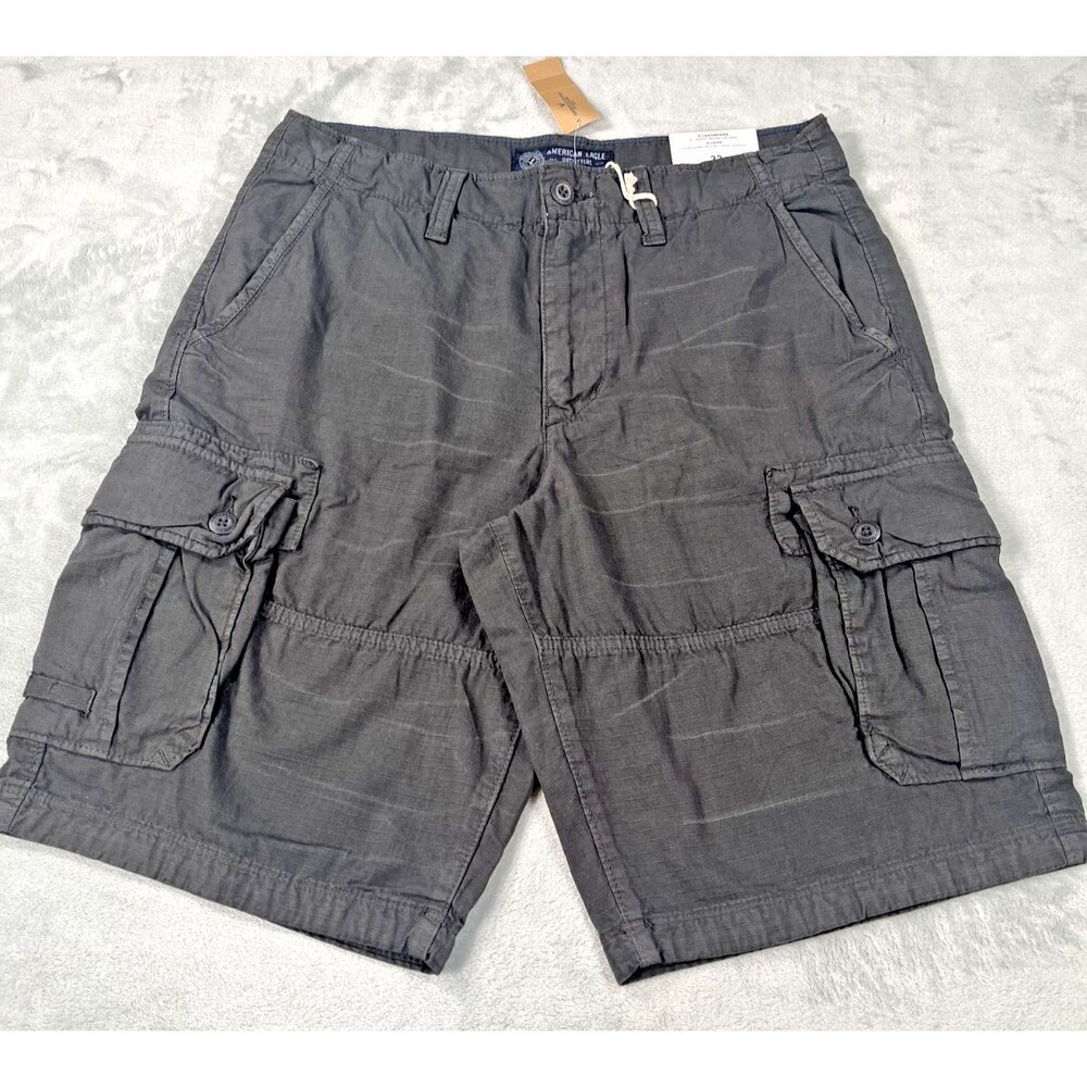 American Eagle Mens 33 Longboard Cargo Shorts Dark Grey NWT - Picture 1 of 8
